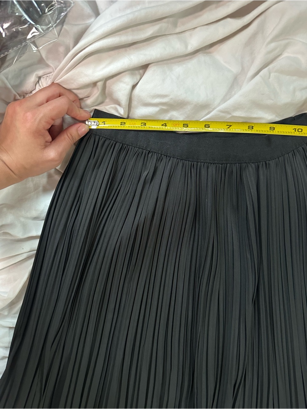 Women's Black Pleated Midi Skirt - Picture 3 of 5